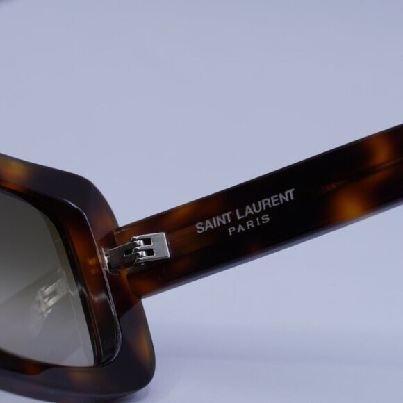 Saint Laurent SL534 SUNRISE 012 Sunglasses Havana Rectangle Frame, Brown Lenses - Picture 7 of 10
